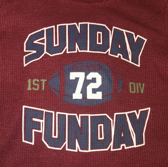 💓3/$10 Garanimals 18 Months Sunday Funday Dark Red Sweatshirt - Picture 4 of 7